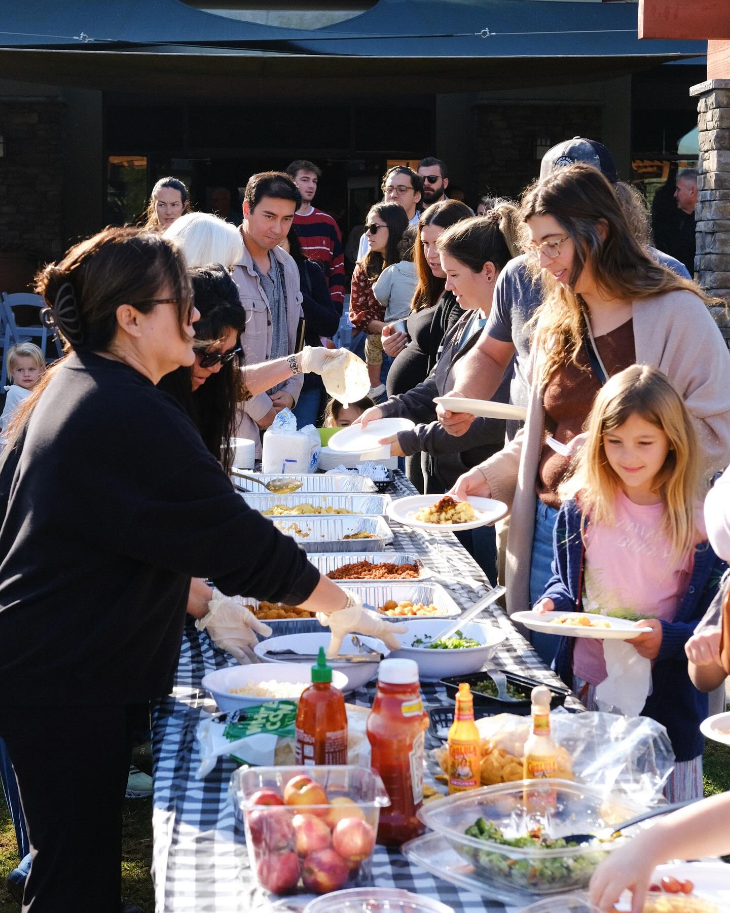 Staff working with clients